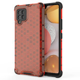 Honingraat gepantserd hoesje met gel frame Samsung Galaxy A42 5G rood