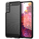 Carbon Hoesje flexibel hoesje Samsung Galaxy S21+ 5G (S21 Plus 5G) zwart