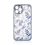 Design case voor iPhone 12 Pro Max gebloemde cover donkerblauw