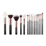 Jessup Essential Makeup Brush Set Negro, 15 piezas