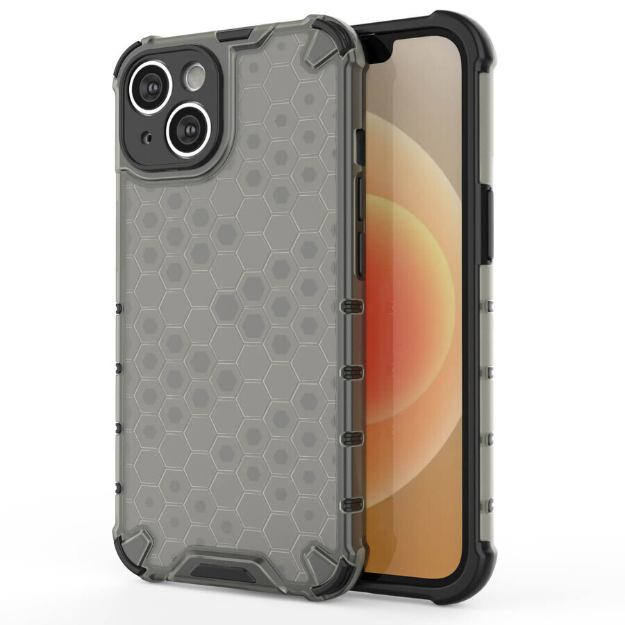 Honeycomb iPhone 14 Plus gepanzerte Hybridhülle schwarz