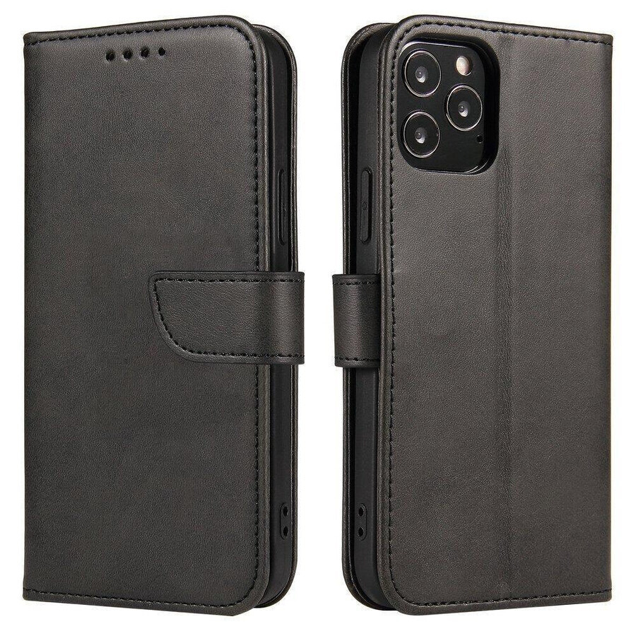 Magnet Case elegantes Gehäuse mit Flip Cover und Standfunktion Motorola Moto G Power 2022 schwarz