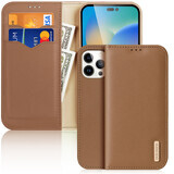 Dux Ducis Hivo custodia flip in pelle naturale per carte e documenti iPhone 14 Pro Max marrone