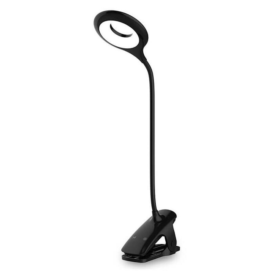 Luz de lectura LED inalámbrica con clip + cable micro USB negro