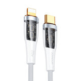 Joyroom Star-Cloud serie A3 USB-C / Lightning 20W kabel 1,2m met slimme schakelaar - wit