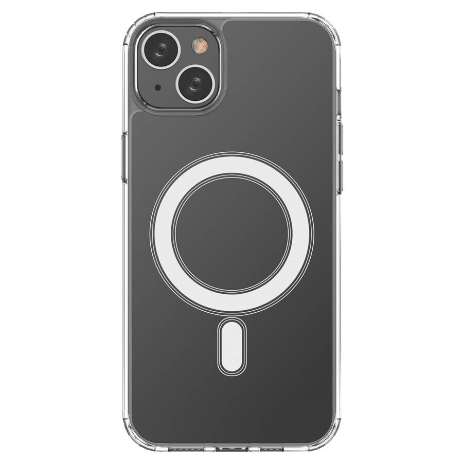 Clear Magnetic Case with MagSafe for iPhone 14 Plus with silver ring - clear