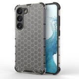 Honeycomb hoesje voor Samsung Galaxy S23 gepantserd hybride hoesje zwart