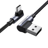 Ugreen Cable en ángulo de 90° USB C - USB 2.0 480Mb/s 3A 3m negro (US176)