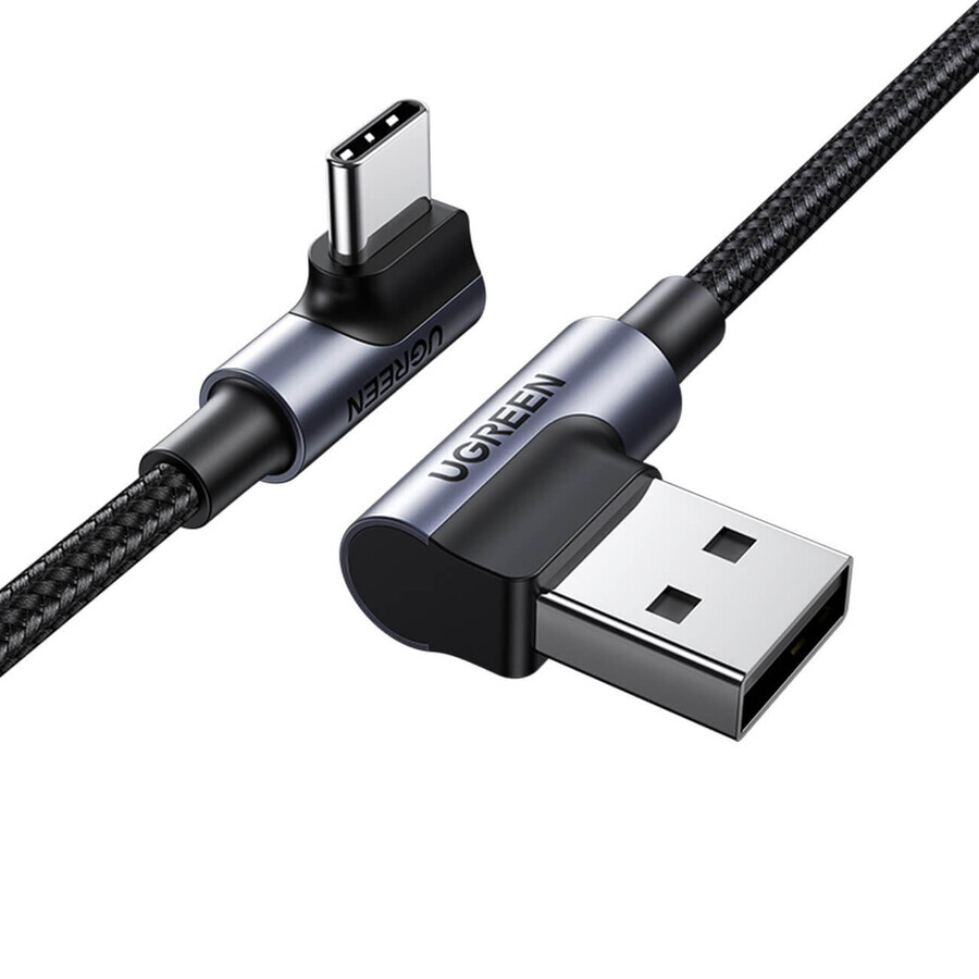 Ugreen Cavo angolare 90° USB C - USB 2.0 480Mb/s 3A 3m nero (US176)