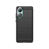 Siliconen Carbon Hoesje voor Oppo A78 4G - zwart