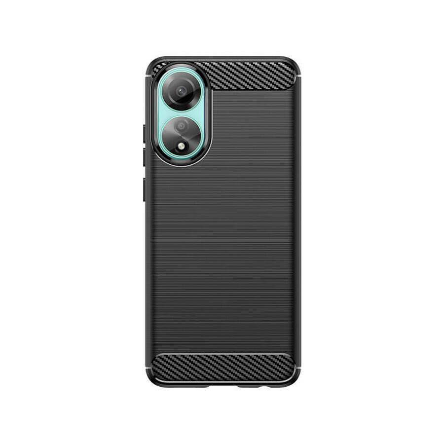 Siliconen Carbon Hoesje voor Oppo A78 4G - zwart