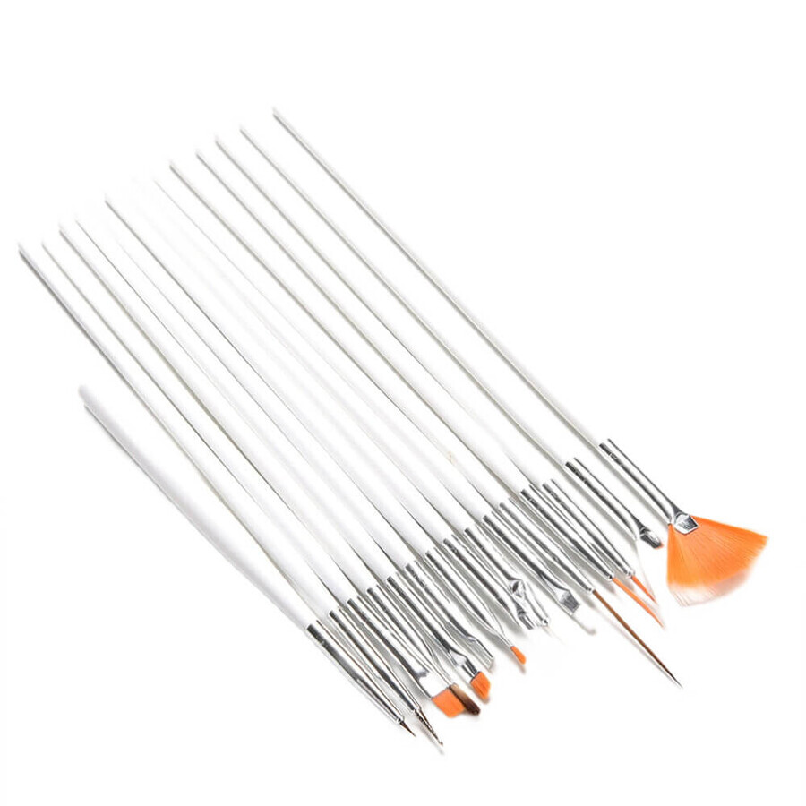 Sunone Nail Decoration Brushes White, 15 pieces