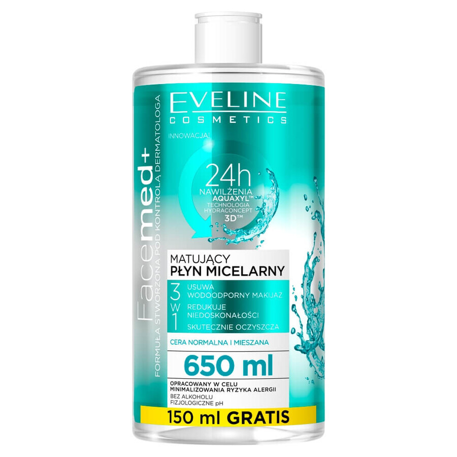 Eveline Facemed+ Mattierende Mizellenlotion 3in1, 650 ml