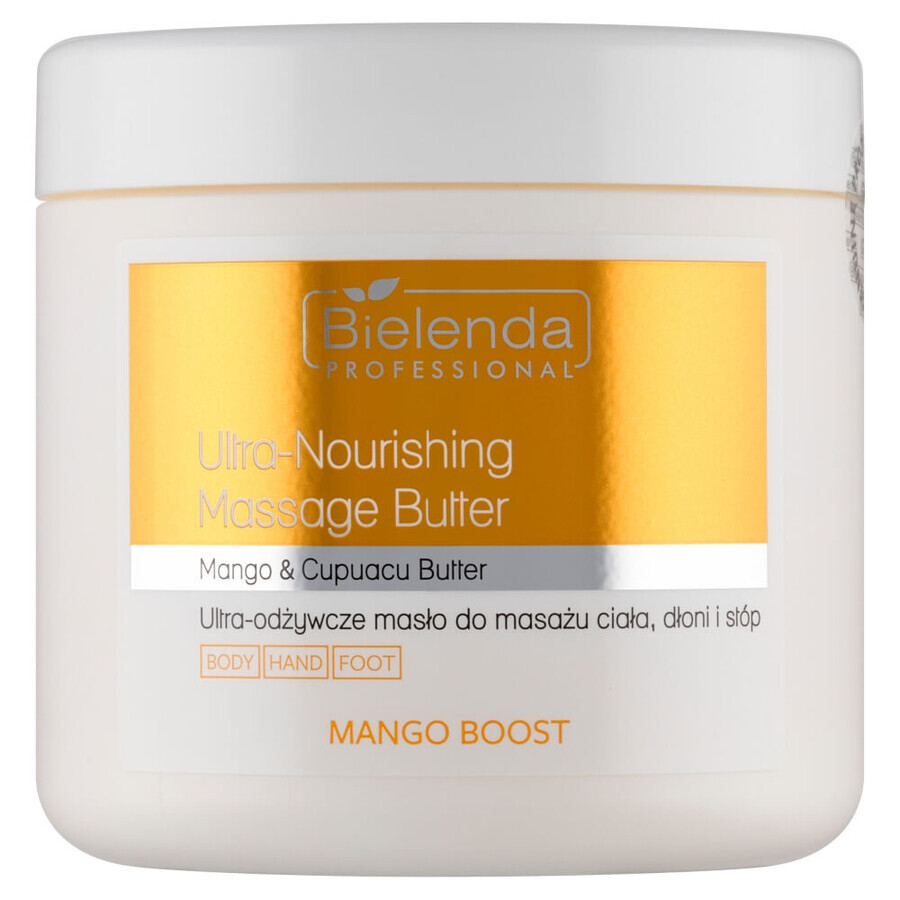 Bielenda Professional Mango Boost Beurre corporel ultra-nourrissant pour massage des mains et des pieds, 500 ml