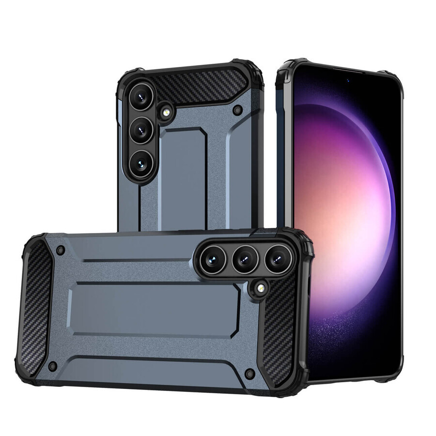 Hybrid Armor hoesje voor Samsung Galaxy S24 gepantserd - blauw