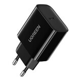 Cargador de red Ugreen USB Tipo C 20W Power Delivery negro (10191)