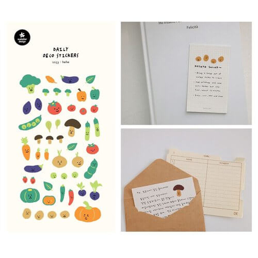 Decoratieve Stickers Grappige Groenten Suatelier