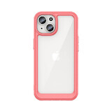 Verstevigde hoes met flexibel frame voor iPhone 15 Plus Outer Space - rood
