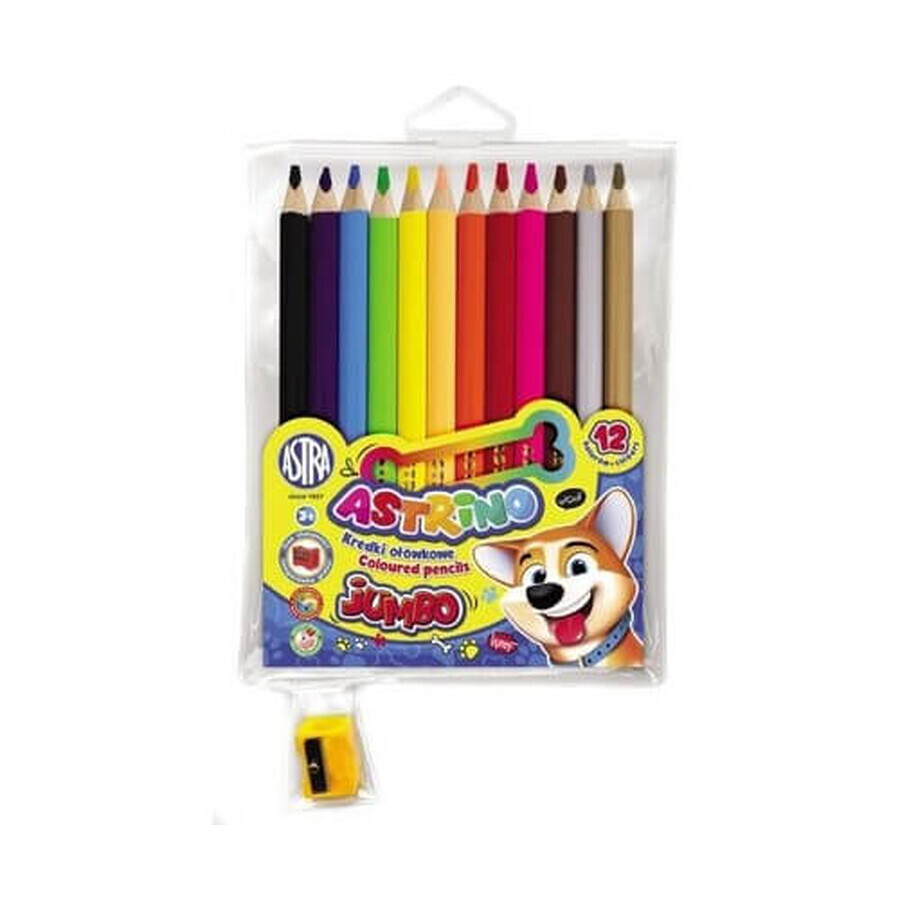 Comprar Lápices redondos jumbo Astrino 12 colores + sacapuntas Lápices redondos jumbo Astrino 12 colores + sacapuntas