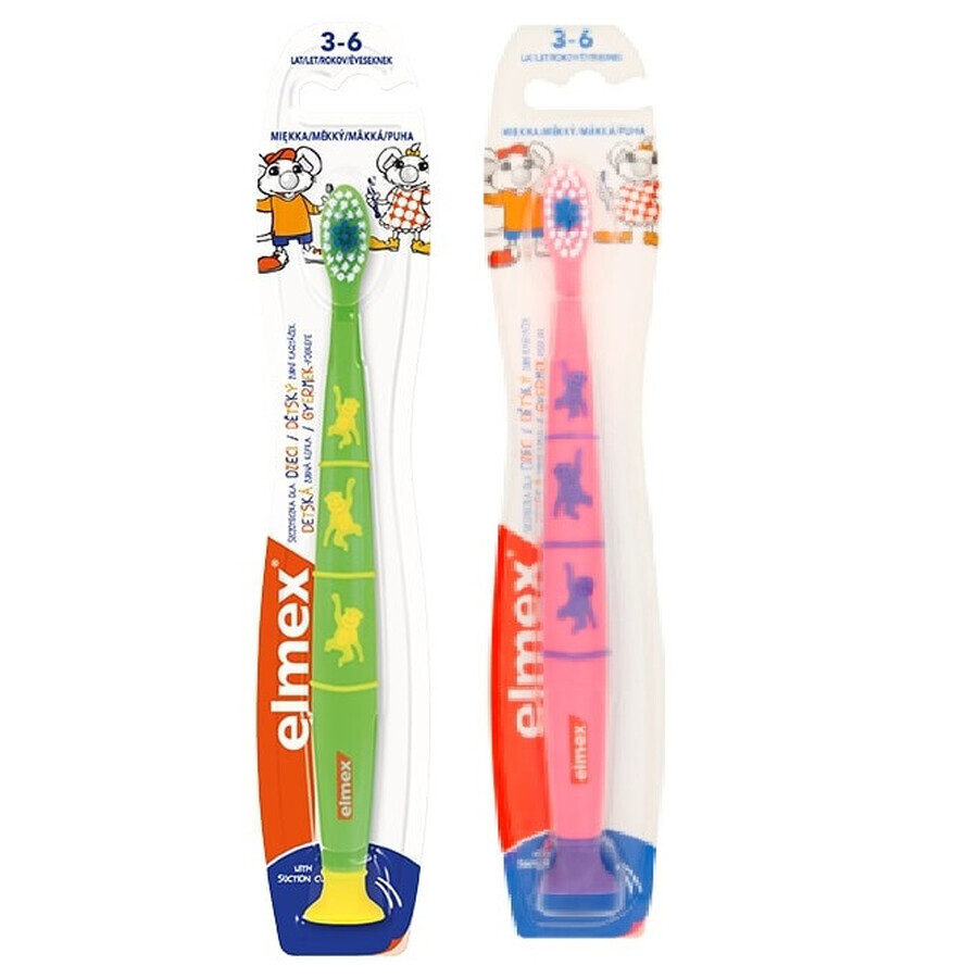 Elmex Toothbrush for children 3-6 years Soft with suction cup 1 piece.