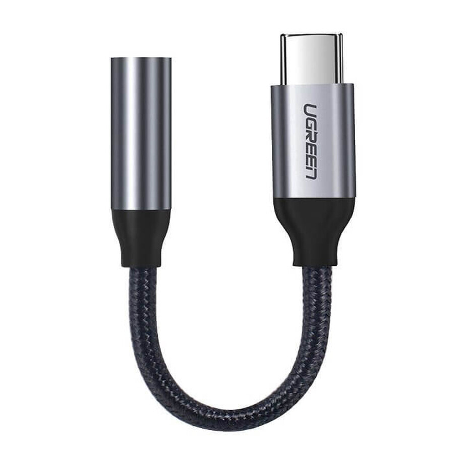 Adaptador de auriculares Ugreen de minijack de 3,5 mm a USB tipo C 10 cm gris (30632)