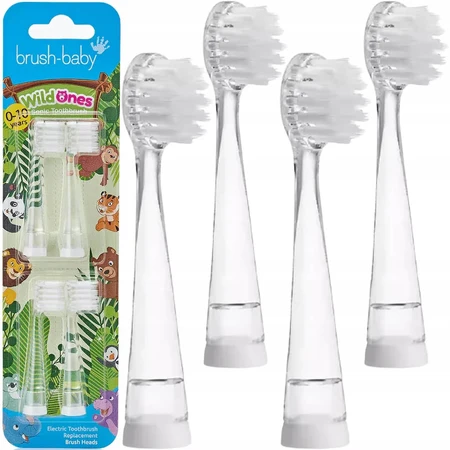 Cabezales de repuesto para el cepillo de dientes eléctrico WildOnes 0-10 años, 4pcs, Brush Baby