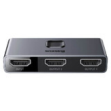 Baseus bidirektionaler HDMI-Splitter-Umschalter - 2x HDMI 4K / 30 Hz grau (CAHUB-BC0G)