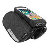 Wozinsky borsa da telaio per bicicletta + custodia per telefono staccabile fino a 6,5 1,5l nero (WBB7BK)