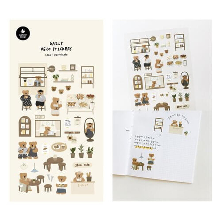 Decoratieve stickers Teddybeer Cafe Suatelier