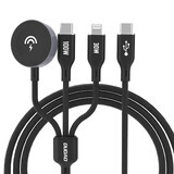 Ladekabel für Apple Watch Dudao A12Max+ PD 100W 3in1: USB-C Lightning 1.2m - schwarz
