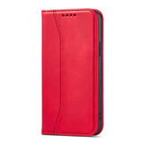 Magnet Fancy Case iPhone 14 Pro Max caz cu clapeta portofel stand roșu