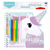 Kit creativo Unicornio Libro para colorear Pegatinas Plantilla Bolígrafos
