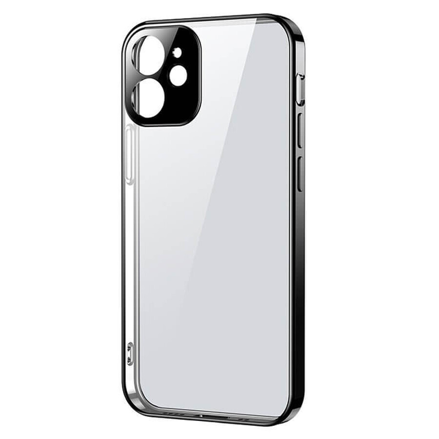 Joyroom New Beauty Series ultra-dünne transparente Hülle mit Metallrahmen für iPhone 12 Pro Max schwarz (JR-BP744)