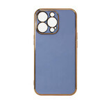Lighting Color Case voor Xiaomi Redmi Note 11 gel case met gouden frame blauw