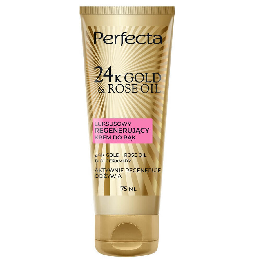 Perfecta 24K Gold amp; Rose Oil Regenerating Hand Cream, 75 ml