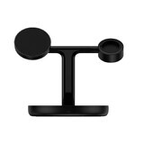 Baseus Swan induktives Ladegerät (kompatibel mit MagSafe) Ständer für iPhone, Apple Watch, AirPods + USB-C Kabel 1m schwarz (WXTE000101)