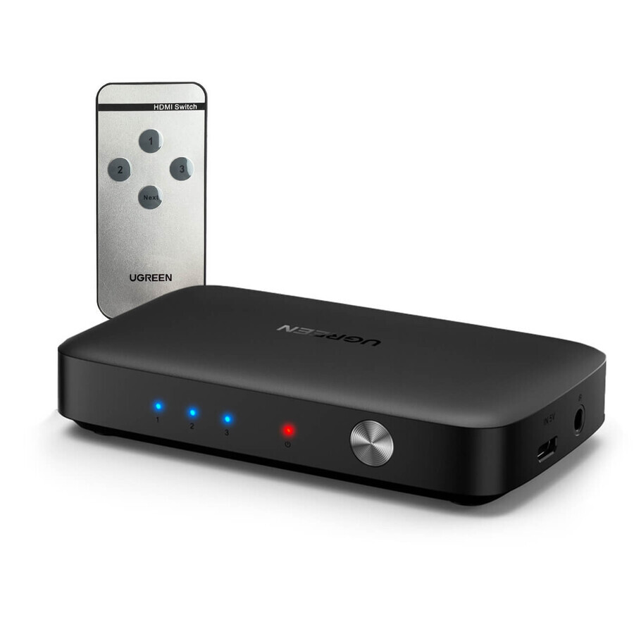 Ugreen HDMI splitter schakelaar - 3x HDMI 4K 30Hz zwart (CM332 80125)