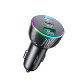 Chargeur de voiture Joyroom 70W avec 3 ports : USB, 2 x USB C noir (JR-CL26)