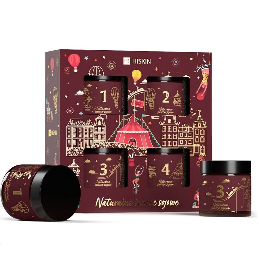 Boutique HiSkin Bordo Box Bougie Soja, 4 x 100 ml HiSkin Bordo Box Bougie Soja, 4 x 100 ml