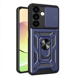 Hybrid Armor Camshield case voor Xiaomi POCO C65 / Redmi 13C gepantserde hoes met cameradeksel - blauw