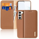 Dux Ducis Hivo custodia Samsung Galaxy S23 flip cover portafoglio stand RFID lock marrone