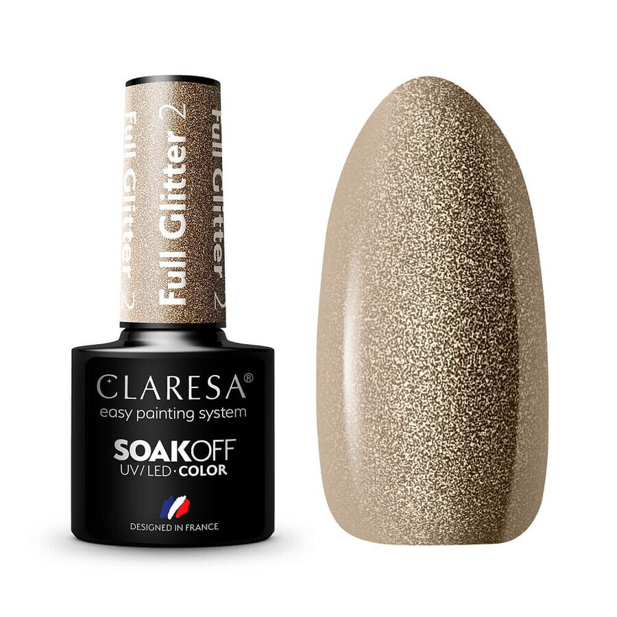Claresa Soak Off UV/LED Full Glitter Hybrid Varnish 2, 5 g