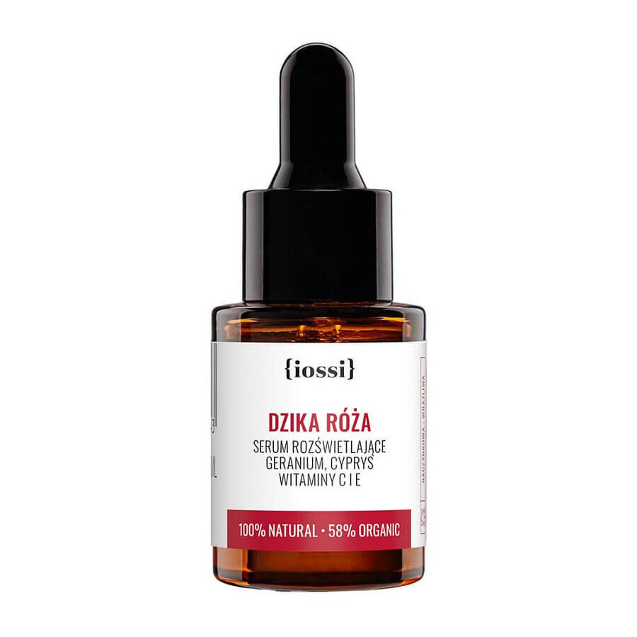 Iossi Wild Rose Illuminating Serum with geranium cypress vitamins C and E, 10ml