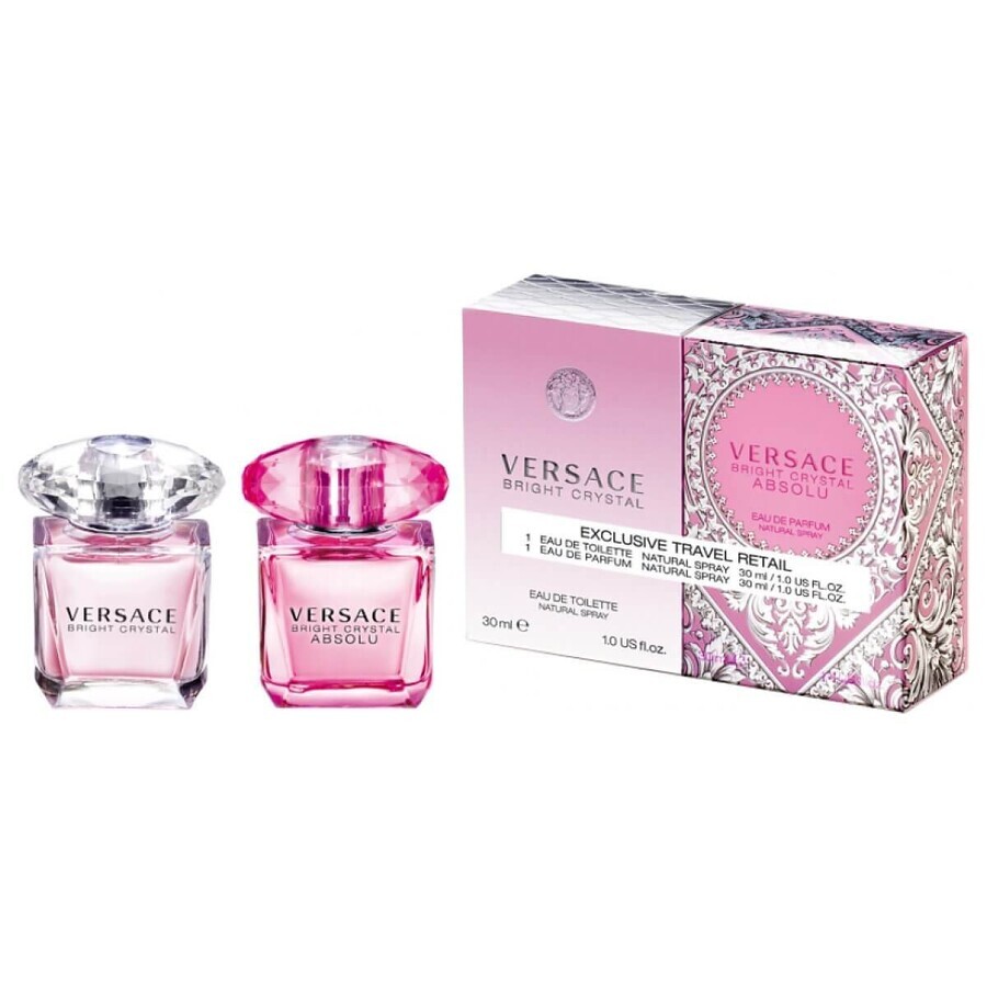 Winkel op Versace Exclusieve Reisset Bright Crystal Eau de Toilette, 30 ml + Bright Crystal Absolu Eau de Parfum, 30 ml Versace Exclusieve Reisset Bright Crystal Eau de Toilette, 30 ml + Bright Crystal Absolu Eau de Parfum, 30 ml