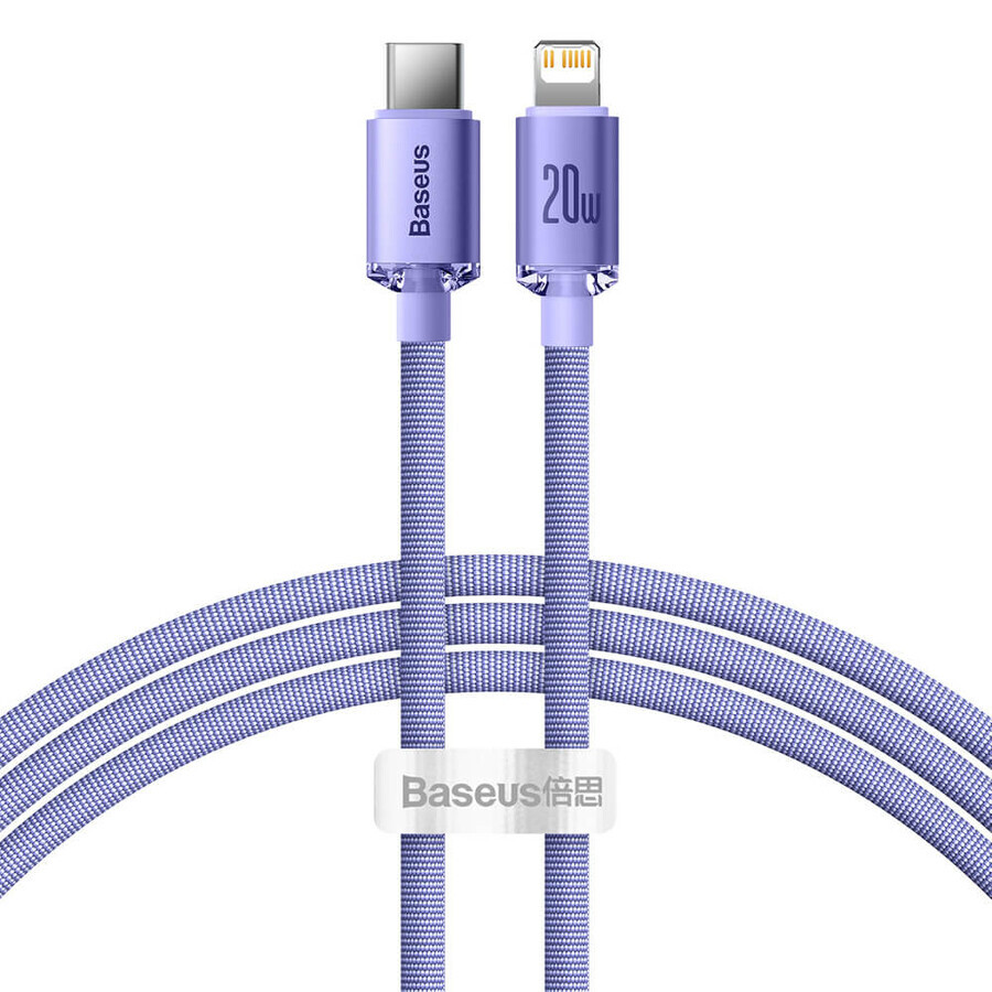 Cablu Baseus CAJY000205 Lightning - USB-C PD 20W 480Mbps 1.2m - violet