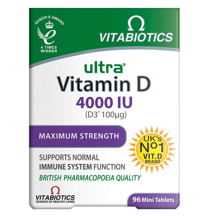 Vitabiotics Ultra Vitamina D 4000IU, 96 comprimate