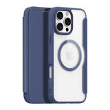 Custodia Dux Ducis Skin X Pro per iPhone 16 Pro con MagSafe e flip cover - blu