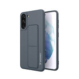 Wozinsky Kickstand Case funda de silicona con soporte Samsung Galaxy S21+ 5G azul marino