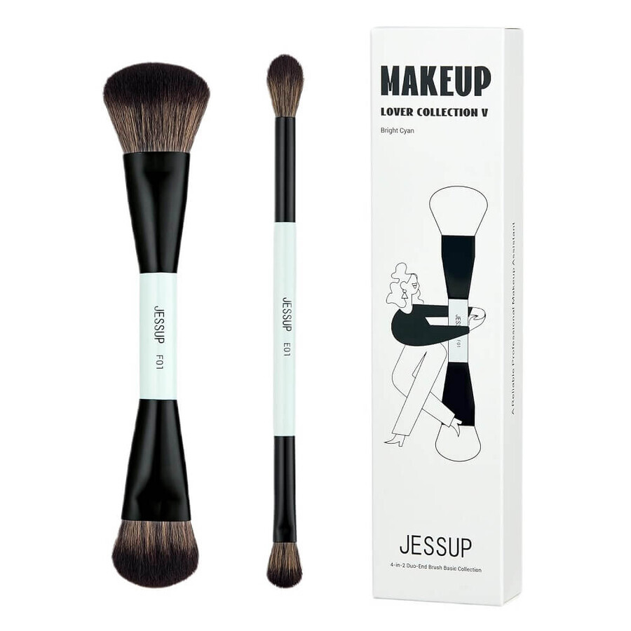Jessup Duo-End Brush Set T502 pennelli per il trucco, 2 pezzi