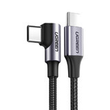 Ugreen Kabel US255 50123 USB-C (gerade) / USB-C (gewinkelt) PD QC 60W 3A 1m - grau